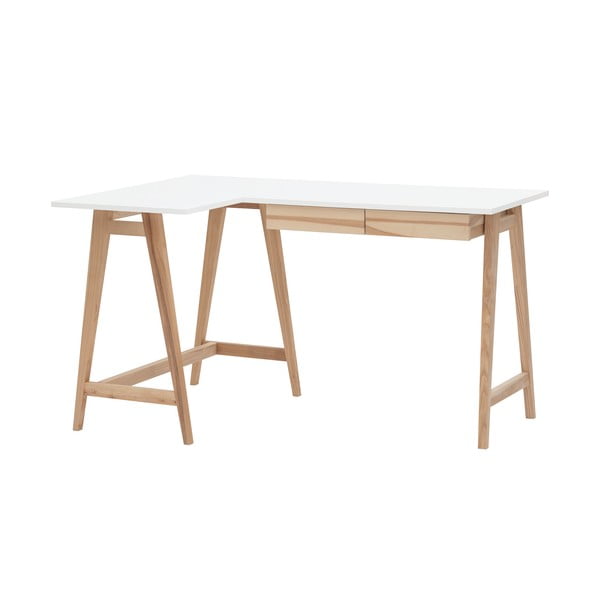 Pracovný stôl s bielou doskou 85x135 cm Luka - Ragaba