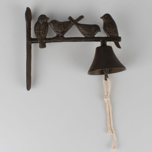 Liatinový nástenný zvonček s vtákmi Dakls Rustico