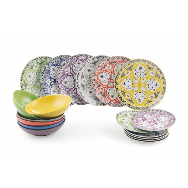 18-dielna súprava riadu z porcelánu a kameniny VDE Tivoli 1996 Marocco-image-1