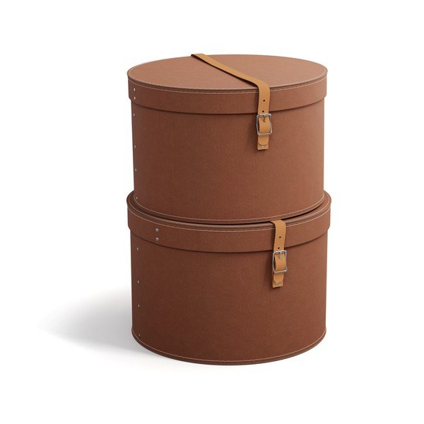 Hnedé kartónové úložné boxy v súprave 2 ks s vekom ø 37,5x25 cm Rut Restore Paper Laminate – Bigso-image-2