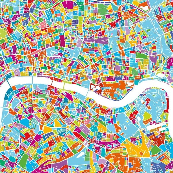 Obraz Homemania Maps London, 60 × 60 cm