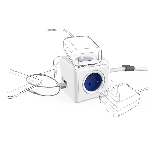 Rozbočovacia zásuvka PowerCube Extended USB – Cubenest-image-2