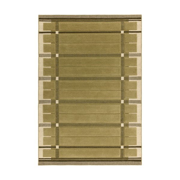 Zelený/béžový ručne tkaný vlnený koberec 120x170 cm – Asiatic Carpets