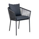 Tmavosivá kovová/polstrovaná záhradná stolička Salerno – House Nordic