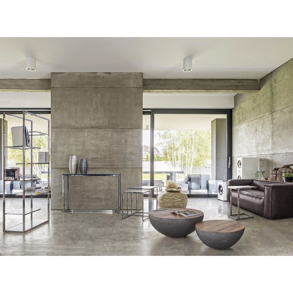 Sivý/v prírodnej farbe kovový okrúhly konferenčný stolík ø 90 cm Lancaster – Bizzotto-image-1