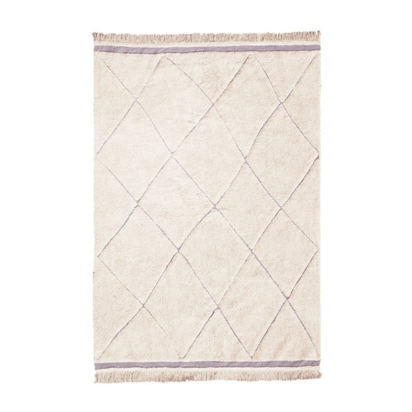 Krémový prateľný ručne tkaný bavlnený koberec 140x200 cm Bereber – Lorena Canals