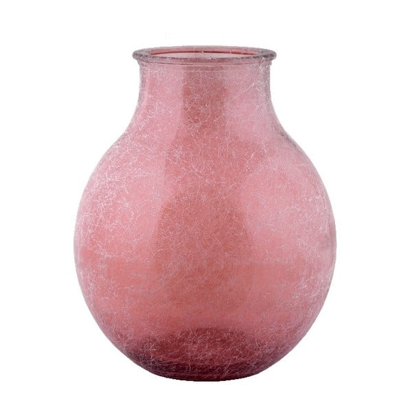 Ružová sklenená váza z recyklovaného skla Ego Dekor Silk, výška 36 cm
