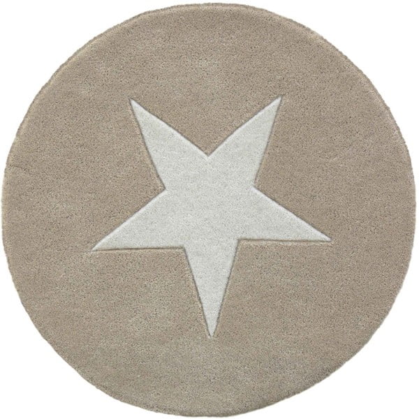 Vlnený koberec Star Beige, 130 cm