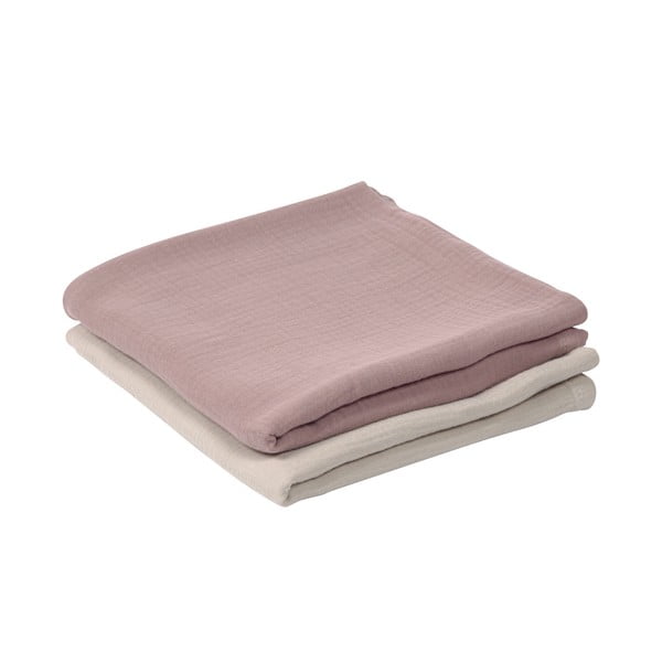 Súprava 2 detských uterákov z organickej bavlny Kave Home Hilen Pink, 87 x 87 cm