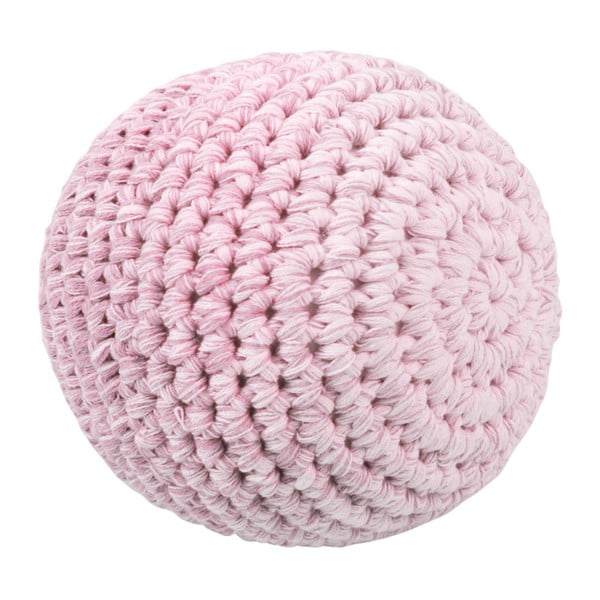 Ružová detská pletená guľôčka Sebra Crochet Ball, ⌀ 14 cm