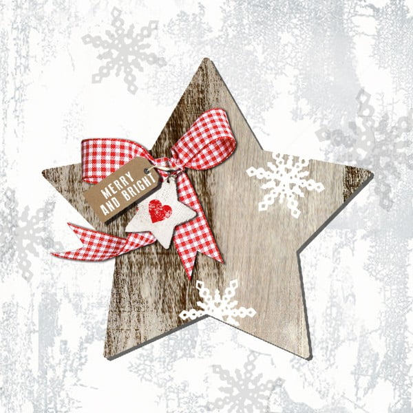 Balenie 10 papierových obrúskov s vianočným motívom PPD Country Xmas Star