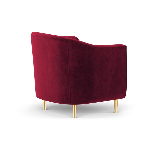 Červená zamatové kreslo Kooko Home Corde-image-3