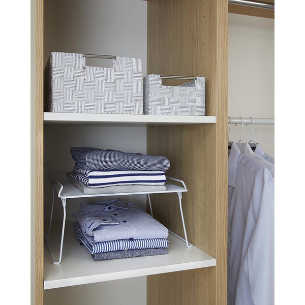 Biela rozložiteľná polička do skrine na oblečenie Compactor Stackable Rack-image-1