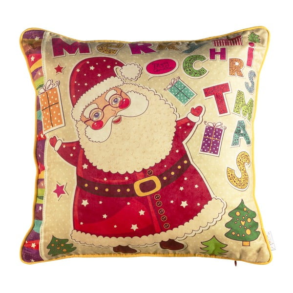 Vianočná obliečka na vankúš Mike & Co. NEW YORK Comfort Happy Santa, 43 × 43 cm