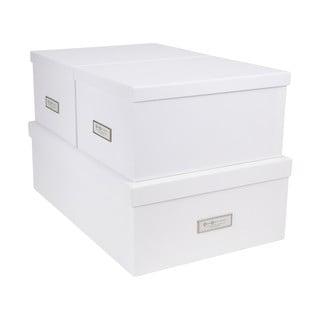 Súprava 3 bielych úložných škatúľ Bigso Box of Sweden Inge
