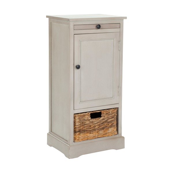 Sivá komoda s ratanovým košíkom Safavieh Raven