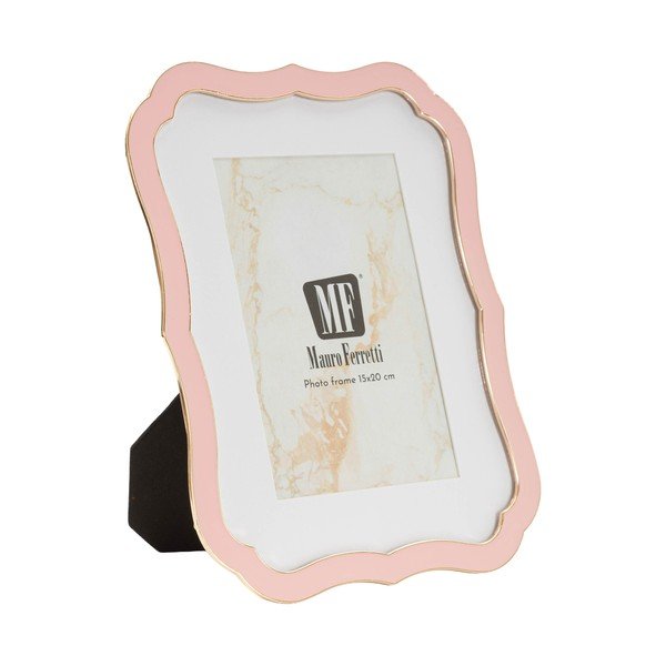 Svetloružový kovový/sklenený stojací rámček 17x22 cm Margot – Mauro Ferretti