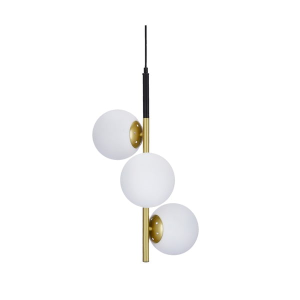 Závesné svietidlo v zlatej farbe so skleneným tienidlom 32.5x32.5 cm Duo - Candellux Lighting