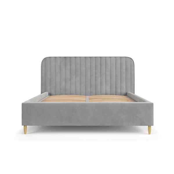 Sivá čalúnená jednolôžková posteľ s úložným priestorom s roštom 120x200 cm Noto – Maison de Rêve-image-2