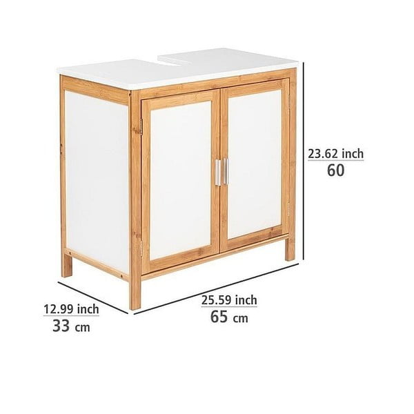 Kúpeľňová skrinka z bambusového dreva Wenko Finja-image-4
