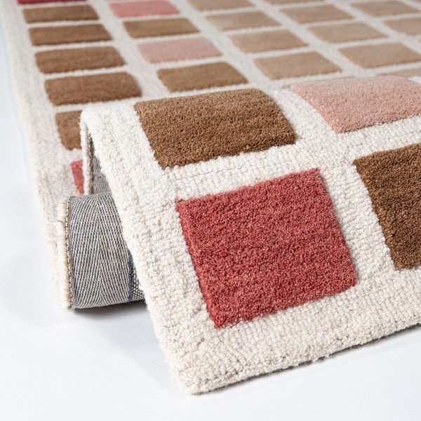 Ružový ručne tkaný vlnený koberec 140x200 cm Renga Wool – Flair Rugs-image-2