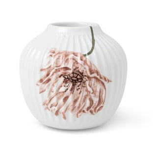 Biela porcelánová váza Kähler Design Poppy, výška 13 cm