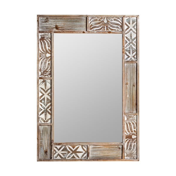Nástenné zrkadlo s dreveným rámom 70x100 cm Bali – Burkina