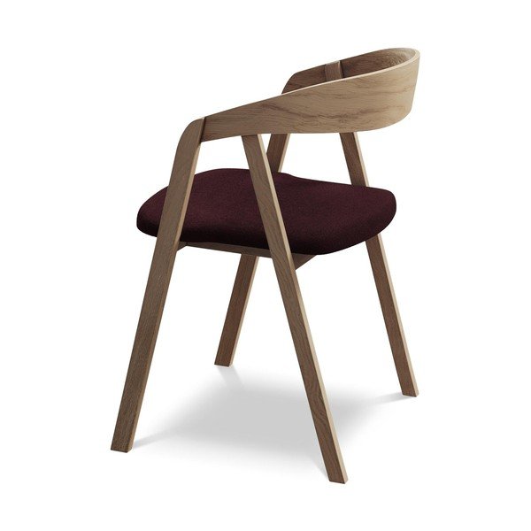 Vínovočervené jedálenské kreslo z masívneho dreva Erika – Makamii-image-3