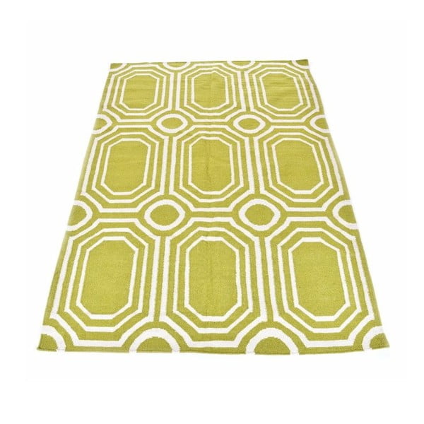 Vlnený koberec Geometry Abstract Pea Green, 160x230 cm