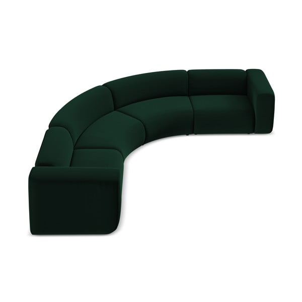 Tmavozelená zamatová rohová pohovka Ekahi – Makamii-image-3