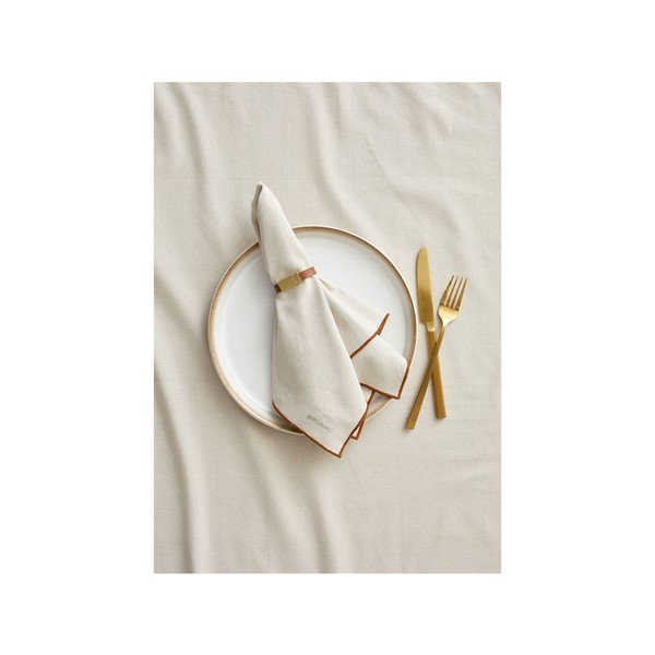 Súprava 2 béžových bavlnených obrúskov Södahl Organic, 50 x 50 cm-image-2