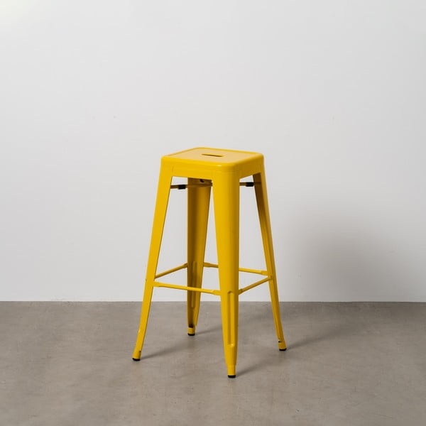 Žlté kovové barové stoličky v súprave 2 ks (výška sedadla 76,5 cm) – Ixia-image-1
