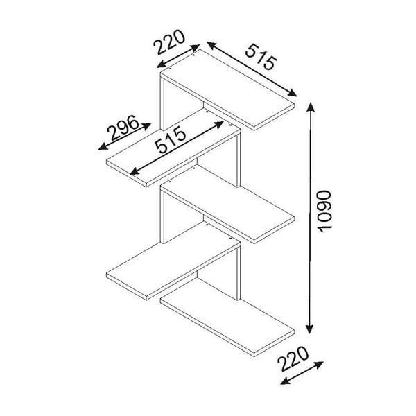 Hnedá rohová nástenná polica Caniko-image-2