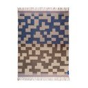 Modro-hnedá deka s prímesou vlny 130x190 cm Maze - Mette Ditmer Denmark