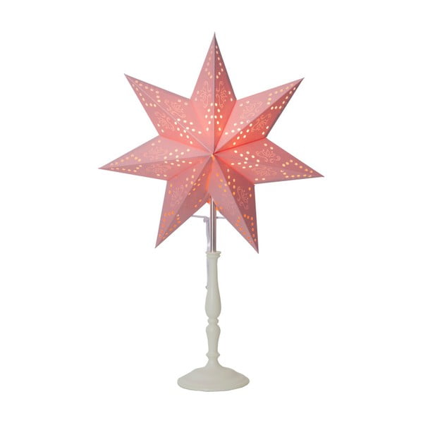 Ružová svietiaca hviezda so stojanom Best Season Romantic Mini Star, 55 cm