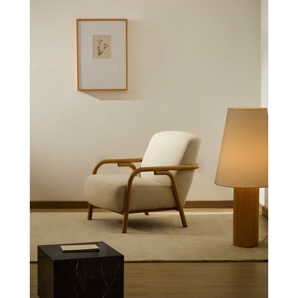 Béžové ženilkové kreslo Sylo – Kave Home-image-1