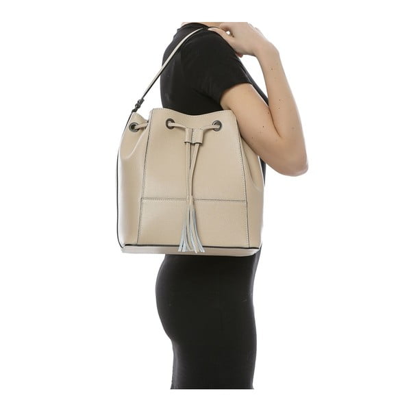 Béžová kožená kabelka Sofia Cardoni Loreto-image-3