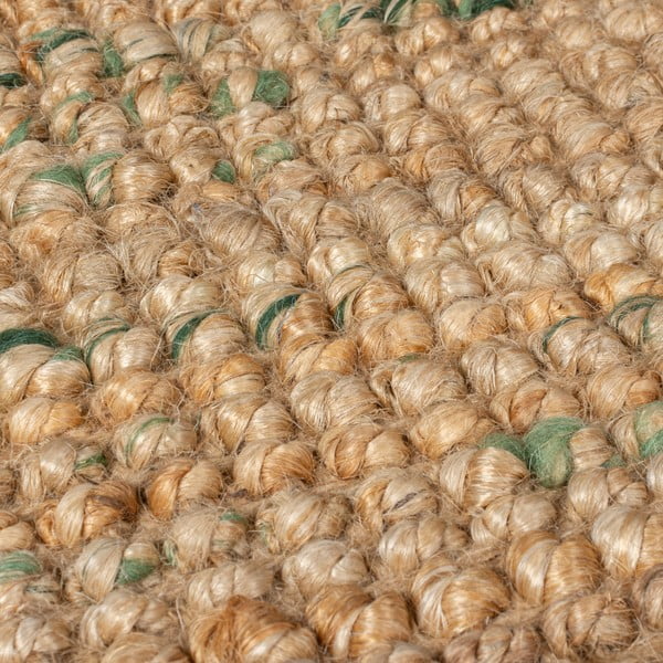 Obojstranný ručne tkaný jutový koberec v zeleno-prírodnej farbe 200x290 cm Jute Boucle Green – Flair Rugs-image-3