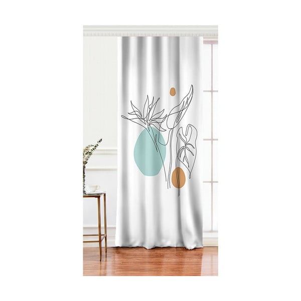 Biely záves s prímesou bavlny Minimalist Home World, 140 x 260 cm