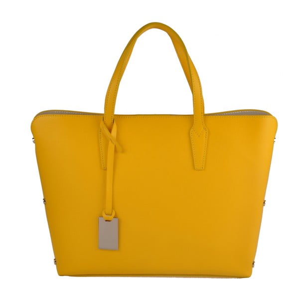 Žltá kožená kabelka Matilde Costa Dries