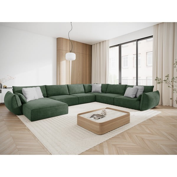 Tmavozelená rohová pohovka (pravý roh) Vanda - Mazzini Sofas-image-1