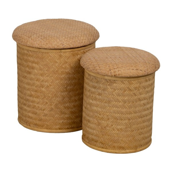 Pletený taburet v prírodnej farbe Rattan – Ixia