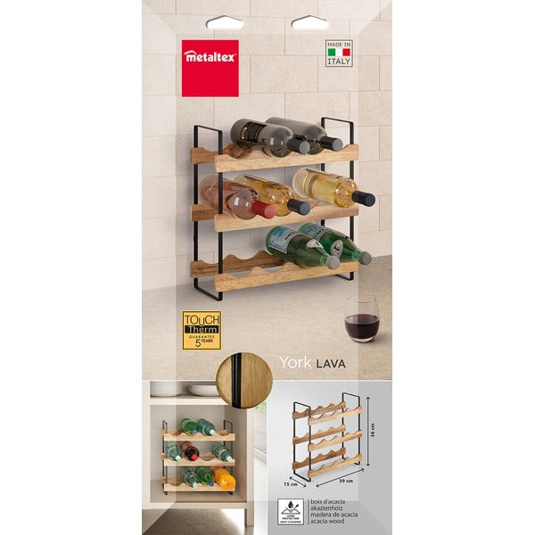 Drevený stojan na víno počet fliaš 12 York – Metaltex-image-3
