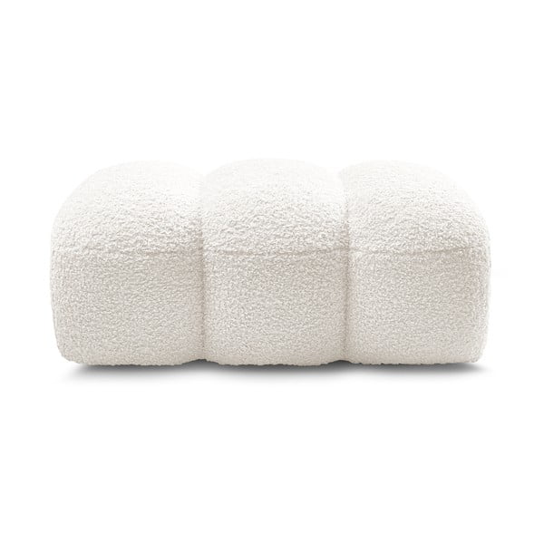 Biela podnožka z textílie buklé Hippolyte – Bobochic Paris