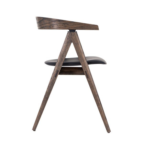 Čierna/hnedá jedálenská stolička z dubového dreva Ava – Gazzda-image-2