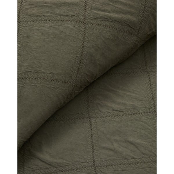 Zelený bavlnený prešívaný pléd 180x260 cm Serla – Kave Home-image-3