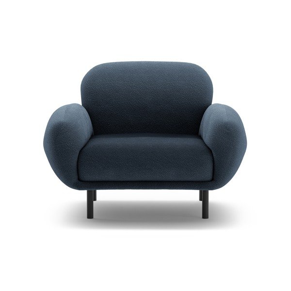 Tmavomodré kreslo z textílie buklé Poppy – Micadoni -image-1