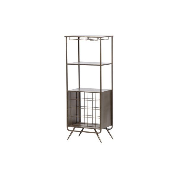 Kovová vinotéka v mosadznej farbe na 16 fliaš, 46x118 cm Vadim - WOOOD-image-1