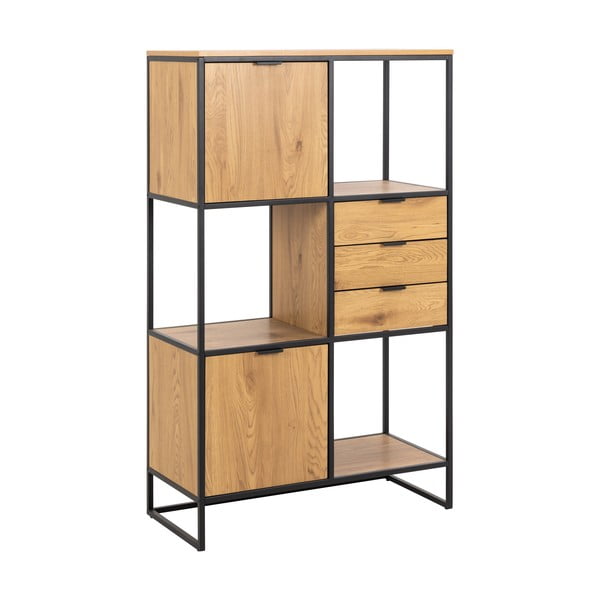 Čierna knižnica v dekore duba 85x141 cm Swindon - Actona-image-2