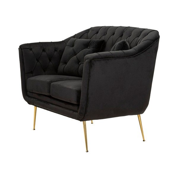 Čierna zamatová pohovka 130 cm Budapest – Mauro Ferretti-image-3